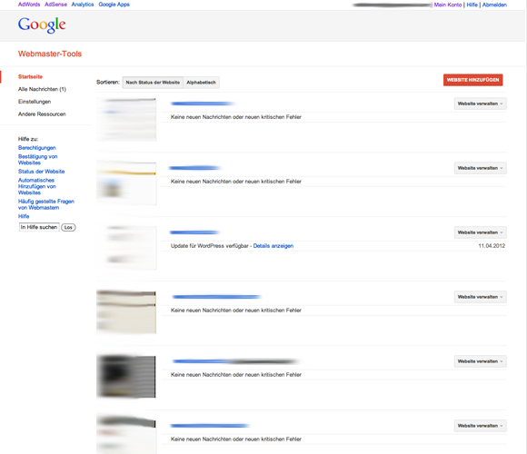 Google Webmaster Tools