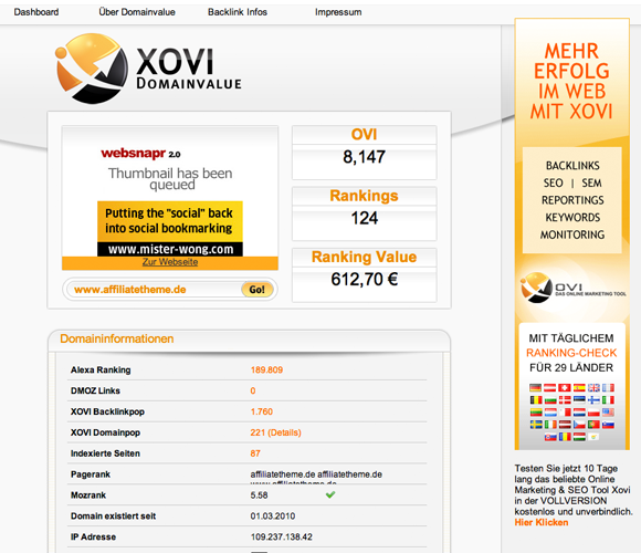 Xovi Domainvalue